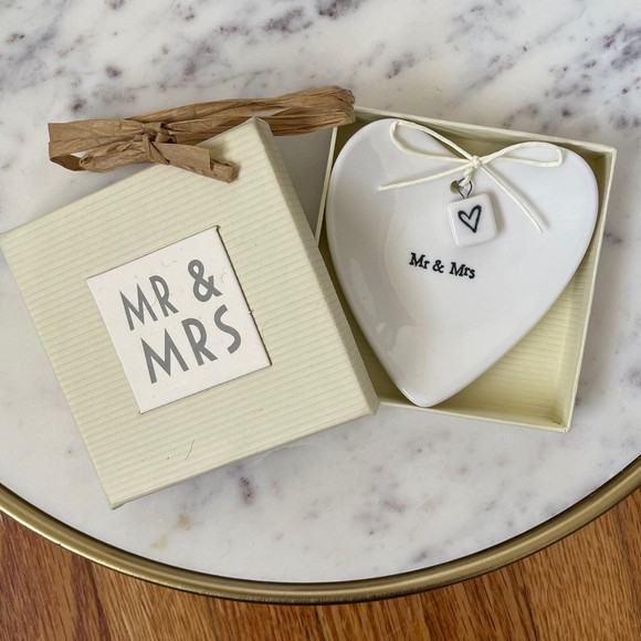 Mr. & Mrs. Ceramic Ring Dish - Picture 1 of 1